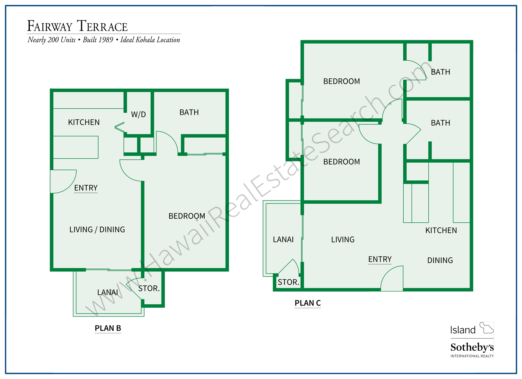 Fairway Terrace Floor Plans - Kohala